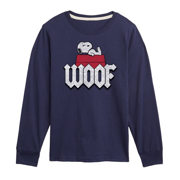 Peanuts - Woof Snoopy - Toddler And Youth Long Sleeve Graphic T-Shirt