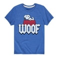 thumbnail image 1 of Peanuts - Woof Snoopy - Toddler And Youth Short Sleeve Graphic T-Shirt, 1 of 5