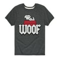thumbnail image 1 of Peanuts - Woof Snoopy - Toddler And Youth Short Sleeve Graphic T-Shirt, 1 of 5