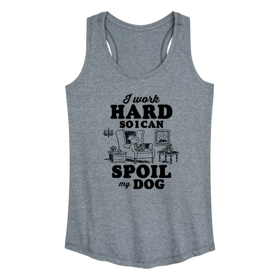 Peanuts - Work Hard To Spoil My Dog - Women's Racerback Tank Top