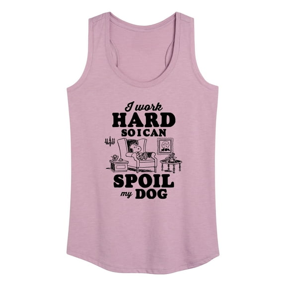 Peanuts - Work Hard To Spoil My Dog - Women's Racerback Tank Top