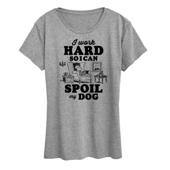 Peanuts - Work Hard To Spoil My Dog - Women's Short Sleeve Graphic T-Shirt