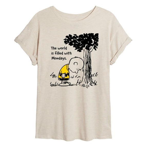 Peanuts - World Filled With Mondays - Women's Oversized T-Shirt