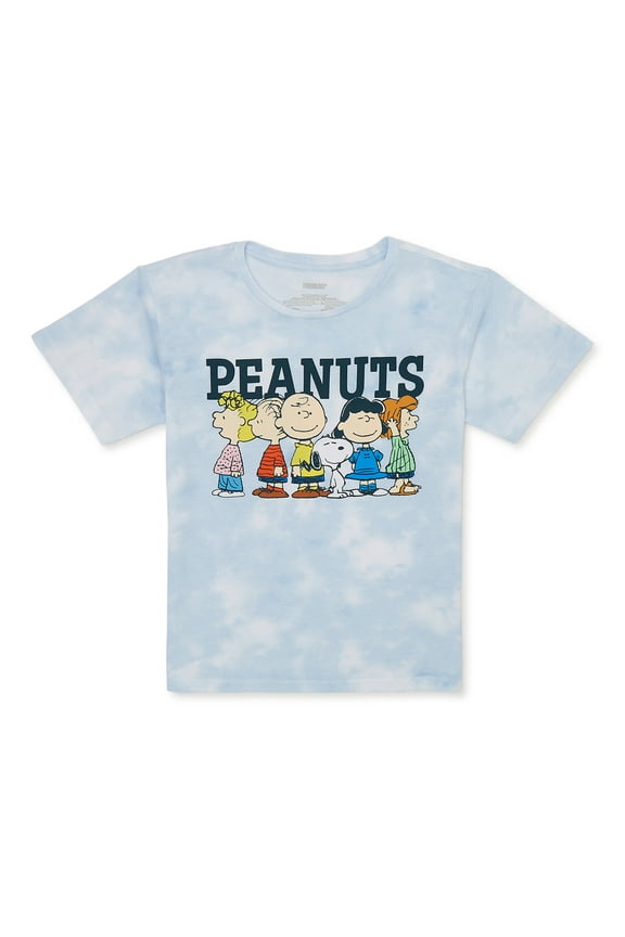 Peanuts Worldwide Girls Snoopy Tie-Dye Graphic Crew Neck T-Shirt, Sizes 4-18