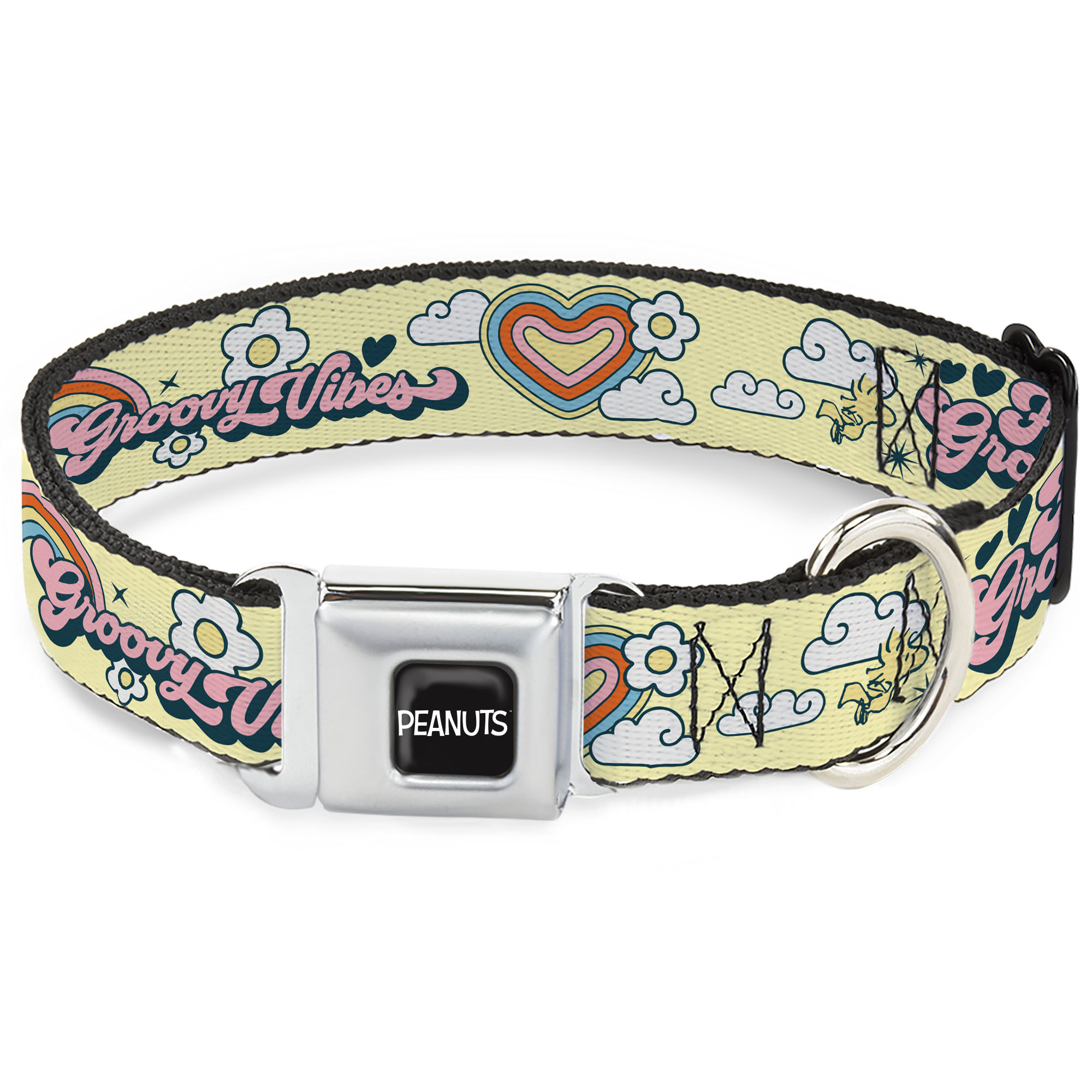Peanuts Worldwide LLC Pet Collar, Dog Collar Metal Seatbelt Buckle ...