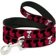 thumbnail image 1 of Peanuts Worldwide LLC Pet Leash, Dog Leash, Peanuts Snoopy Walking Silhouette Pose Red Black White, 4 Feet Long 1.0 Inch Wide, 1 of 6
