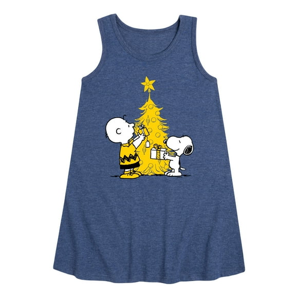 Peanuts - Xmas Charlie And Snoopy - Toddler & Youth Girls A-line Dress