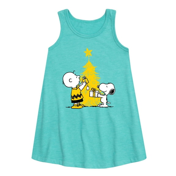 Peanuts - Xmas Charlie And Snoopy - Toddler & Youth Girls A-line Dress