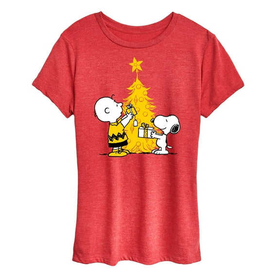Peanuts - Xmas Charlie And Snoopy - Women's Short Sleeve Graphic T-Shirt
