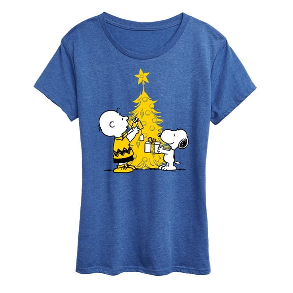 Peanuts - Xmas Charlie And Snoopy - Women's Short Sleeve Graphic T-Shirt