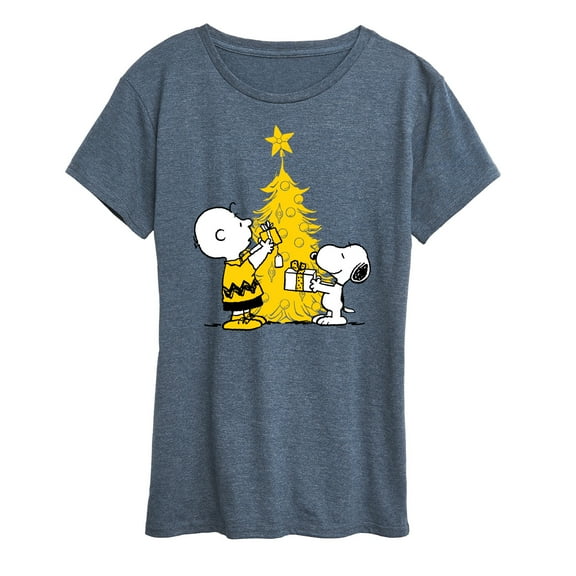 Peanuts - Xmas Charlie And Snoopy - Women's Short Sleeve Graphic T-Shirt