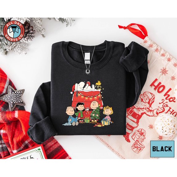 Peanuts Xmas Sweatshirt, Snoopy And Charlie Brown Holiday Sweater, Festive Xmas Crewneck - Sizes S-5XL ,Art Print JSC