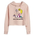 thumbnail image 1 of Peanuts - Yes I Am Perfect Sally - Juniors Cropped Pullover Hoodie, 1 of 6