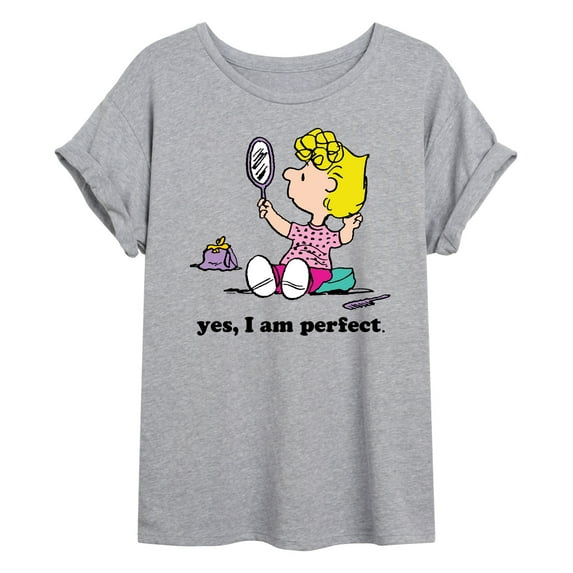 Peanuts - Yes I Am Perfect Sally - Juniors Ideal Flowy Muscle T-Shirt