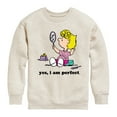 thumbnail image 1 of Peanuts - Yes I Am Perfect Sally - Toddler & Youth Crewneck Fleece Sweatshirt, 1 of 6