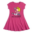 thumbnail image 1 of Peanuts - Yes I Am Perfect Sally - Toddler & Youth Girls Fit & Flare Dress, 1 of 1