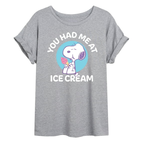 Peanuts - You Had Me At Ice Cream Oversized Graphic T-Shirt