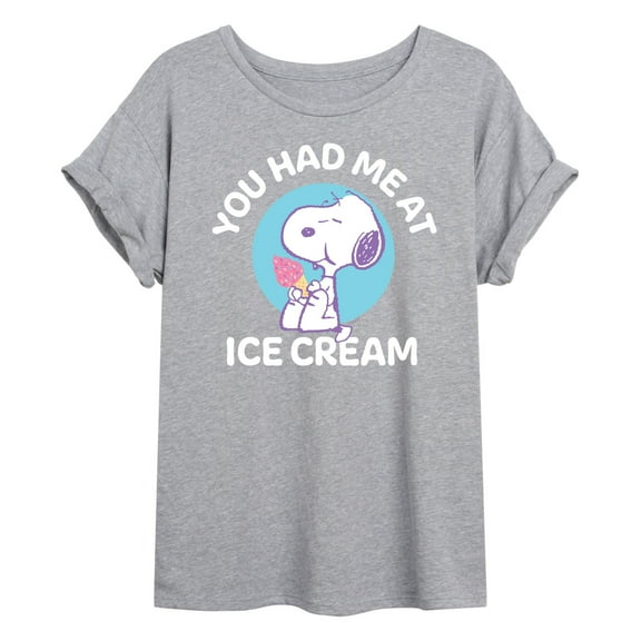 Peanuts - You Had Me At Ice Cream - Juniors Ideal Flowy Muscle T-Shirt