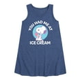 thumbnail image 1 of Peanuts - You Had Me At Ice Cream - Youth Girls A-line Dress, 1 of 6