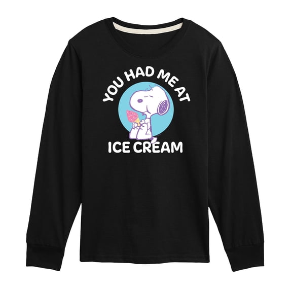 Peanuts - You Had Me At Ice Cream - Youth Long Sleeve Tee
