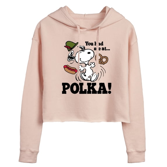 Peanuts - You Had Me At Polka - Juniors Cropped Pullover Hoodie