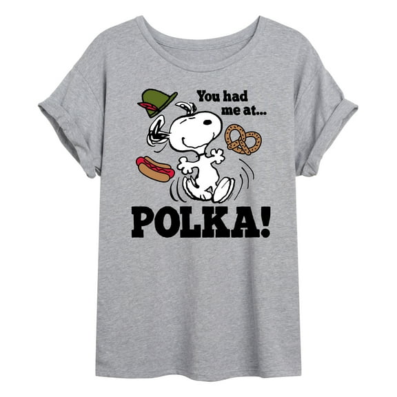 Peanuts - You Had Me At Polka - Juniors Ideal Flowy Muscle T-Shirt