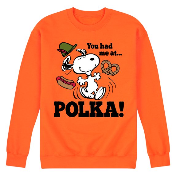 Peanuts - You Had Me At Polka - Men's Crew Neck Fleece Pullover