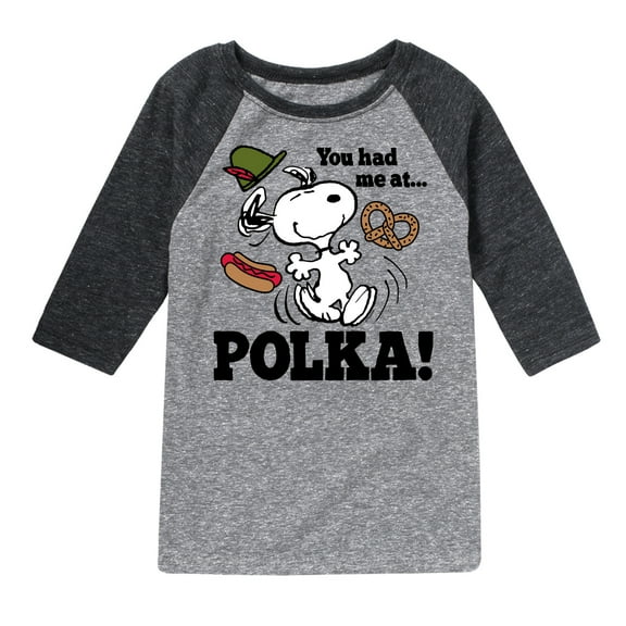 Peanuts - You Had Me At Polka - Toddler & Youth Raglan Graphic T-Shirt