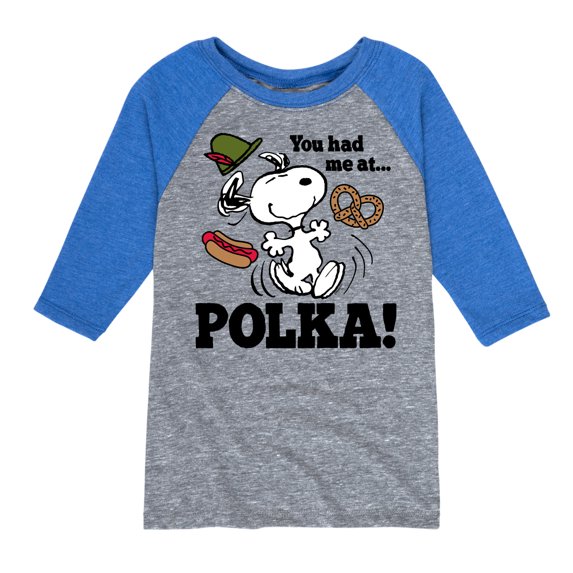 Peanuts - You Had Me At Polka - Toddler & Youth Raglan Graphic T-Shirt
