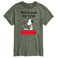 thumbnail image 1 of Peanuts - You're Just My Type - Men's Short Sleeve Graphic T-Shirt, 1 of 5