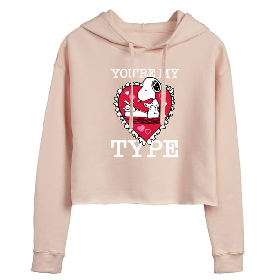 Peanuts - You're My Type - Juniors Cropped Pullover Hoodie