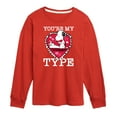 thumbnail image 1 of Peanuts - You're My Type - Toddler And Youth Long Sleeve Graphic T-Shirt, 1 of 6