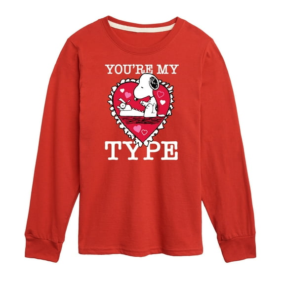 Peanuts - You're My Type - Toddler And Youth Long Sleeve Graphic T-Shirt