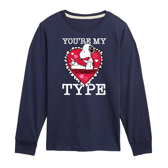 Peanuts - You're My Type - Toddler And Youth Long Sleeve Graphic T-Shirt