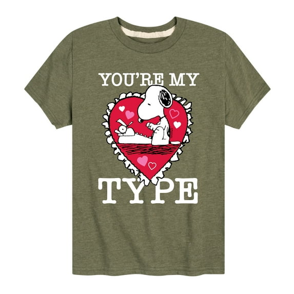 Peanuts - You're My Type - Toddler And Youth Short Sleeve Graphic T-Shirt