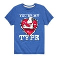 thumbnail image 1 of Peanuts - You're My Type - Toddler And Youth Short Sleeve Graphic T-Shirt, 1 of 6