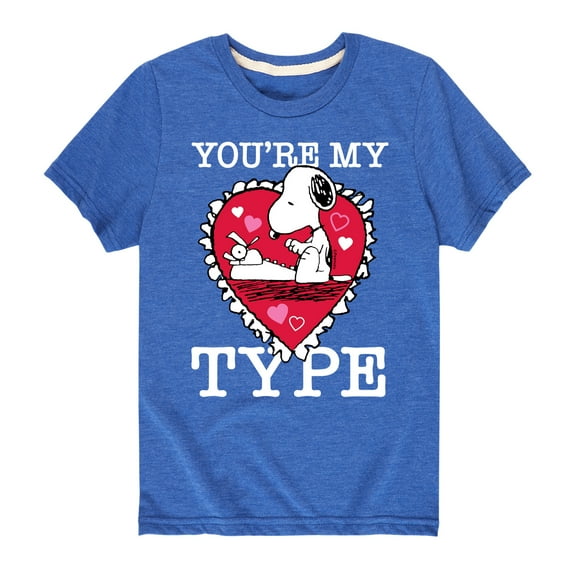 Peanuts - You're My Type - Toddler And Youth Short Sleeve Graphic T-Shirt