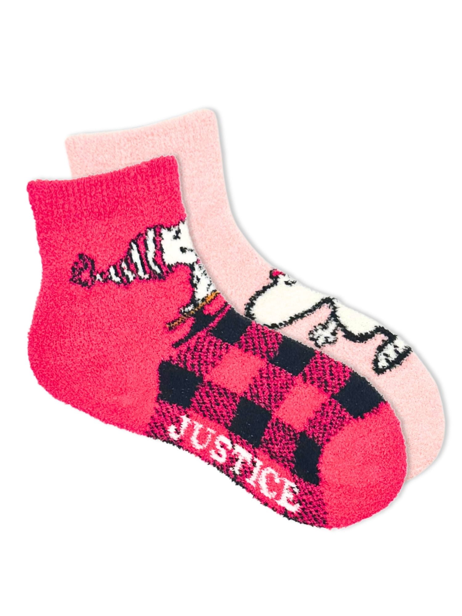 Peanuts x Justice Girls Cozy Socks, 2-Pack, Sizes S/M-M/L