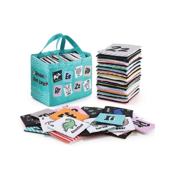 The Peanutshell Soft Alphabet Flash Cards with Cloth Storage Bag
