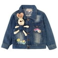 thumbnail image 1 of Peaoclate 3-10Years Spring Autumn Girl's Denim Rabbit Jacket Little Girls Embroider Rabbit Outerwear Coat Jacket,Rabbit,8-9Years, 1 of 7