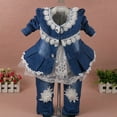 thumbnail image 1 of Peaoclate 6M-4Y Spring Autumn Infant Toddler Baby Girl Denim Clothing 3 pcs Sets 3 pcs Casual Outfits Lace Dress Jacket and Jeans,1-2Years,Flower-White, 1 of 8