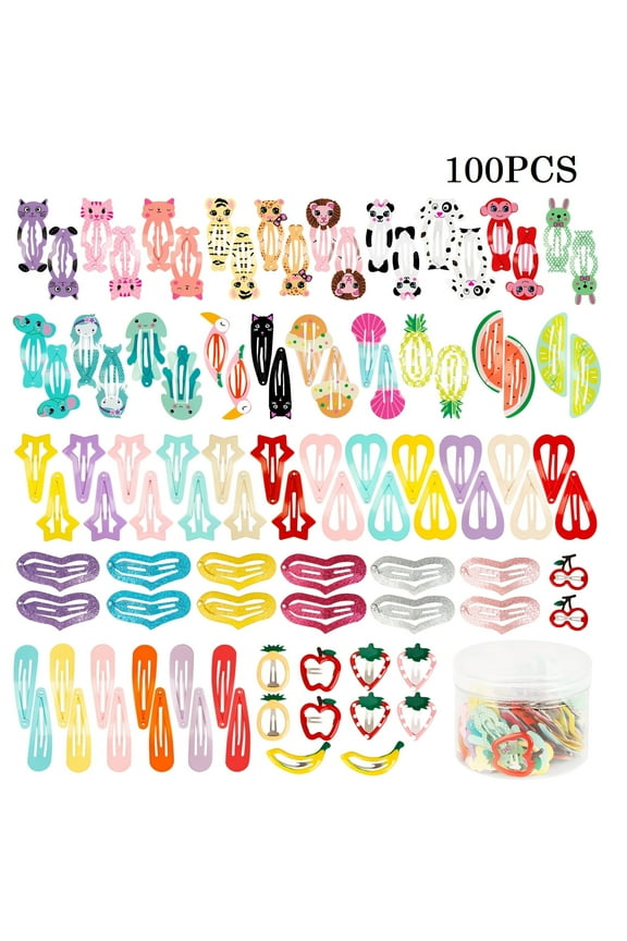 100PCS Hair Clips for Toddler Girls No Slip Metal Snap Hair Clips Barrettes Hair accessories