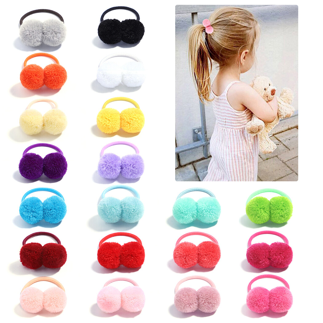 Peaoy 40PCS Baby Hair Ties for Infants Toddler Girls Cute Small Fuzzy Pom Pom Hair Ties Pom Ball Rubber Bands Elastic Ponytail Holders - image 1 of 5
