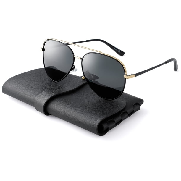 Peaoy Aviator Polarized Sunglasses Retro Black UV 400  display picture 1