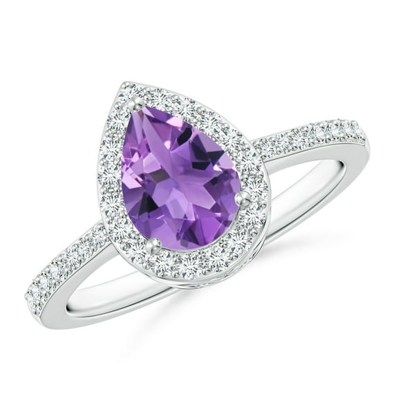 Pear Amethyst 1.50 Ctw Natural Gemstone 925 Sterling Silver Women Valentine Day Ring Jewelry GIFT FOR HER