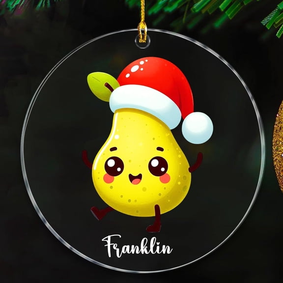 Pear Christmas Ornaments 2025, Pear Fruit Christmas Ornament Gift for Men Women Son Daughter Friends, Awesome Pear Lover Xmas Keepsake Ornaments, Name Pear Xmas Ornament Gifts