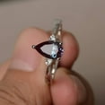 thumbnail image 1 of Pear Cut Alexandrite Ring Sterling Silver Ring June Birthstone Ring Color Changing Gemstone Solitaire Ring, 1 of 4