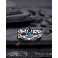 thumbnail image 1 of Pear Cut Alexandrite and Diamond Engagement Ring, 14K White Gold Twig Branch Promise Ring, Silver 925 Wedding Ring Gift For Women, 1 of 5