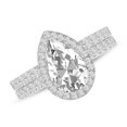 thumbnail image 1 of Pear Cut Lab Grown Diamond Halo Bridal Engagement Ring Set in 14K White Gold - Center Stone 5 Carat | E-F Color, VS1-VS2 Clarity (Ring Size: 8), 1 of 6