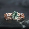 thumbnail image 1 of Pear Cut Moss Agate Diamond Engagement Ring Set 14K Gold Moissanite Branch Twig Promise Wedding Rings Bridal Set For Women, 1 of 5